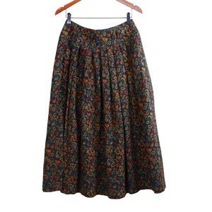 Louben Vintage Multicolour Paisely Wool Accoridan Skirt